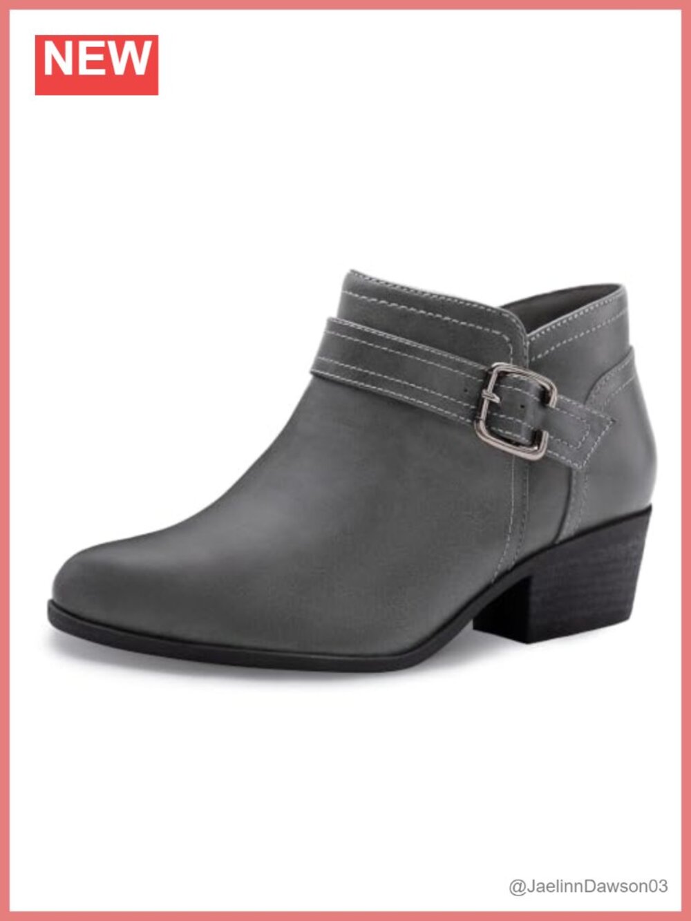 Chunky Low Heel Pointed Toe Ankle Boots with Zipper Closure